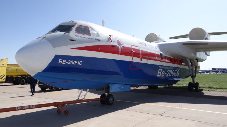 <strong>Beriev BE-200ES: </strong>The amphibious aircraft had pride of place in the static display.