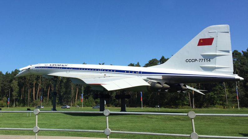 <strong>Tu-144: </strong>Soviet planes like this "Concordsky" line the roads of Zhukovsky, Russian's aviation city.