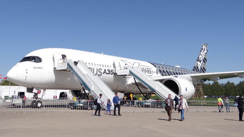 <strong>Airbus A350 XWB: </strong>Airbus brought one of its flagship planes to Russia, ahead of its 2020 Aeroflot debut. 