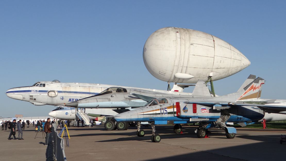 The Myasishchev VM-T stands out due to its distinctive bubble.