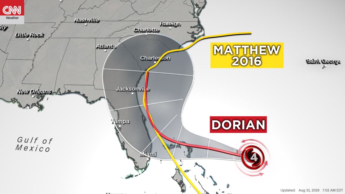 weather dorian vs matthew