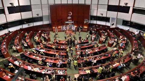 Chaotic scenes inside LegCo.