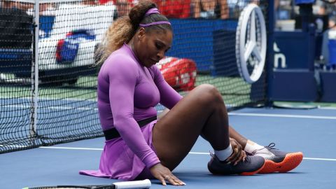 Serena Williams injured her ankle at the US Open on Sunday but still reached the quarterfinals. 
