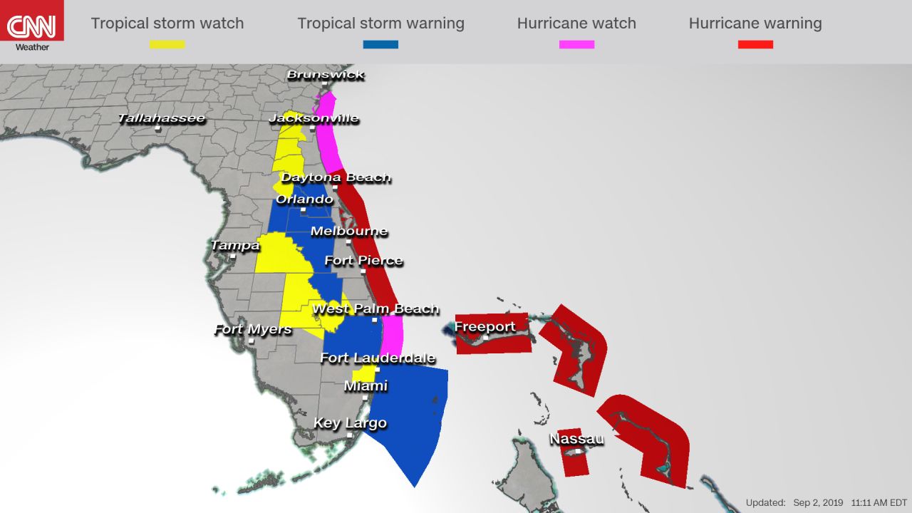 weather hurricane dorian watch warning 20190902 11a