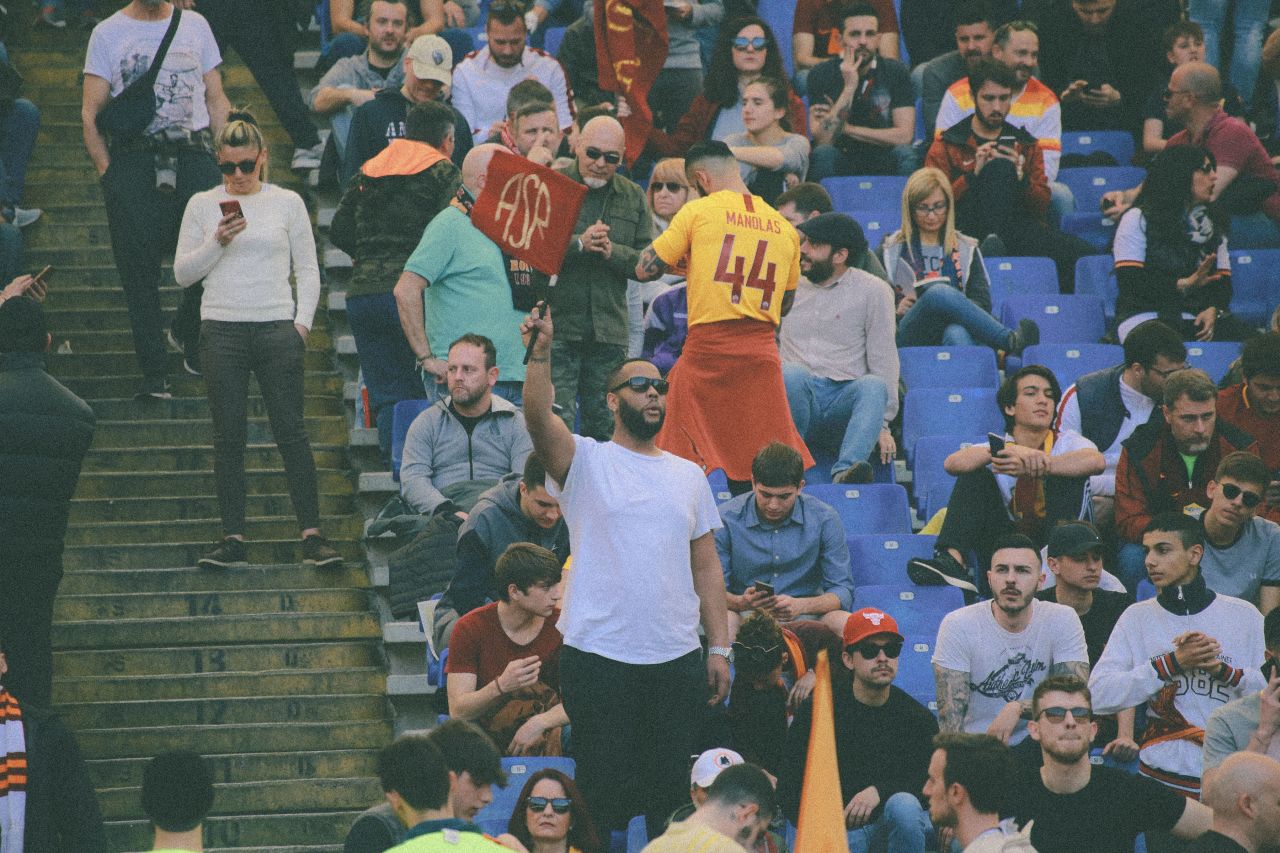 The 43-year-old ohotographer was blown away by the passion in and around AS Roma's Stadio Olimpico. He was keen to use his background to highlight black culture on the pitch and in the stands.