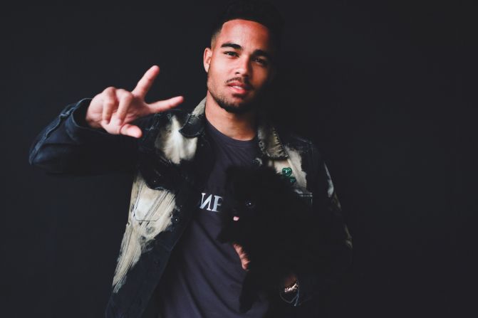 Cole also met up with Roma forward Justin Kluivert who posed for a photo shoot at his home.  