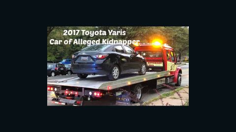 Police distributed this photo of the car of Sharena Nancy, a woman who is charged with kidnapping.