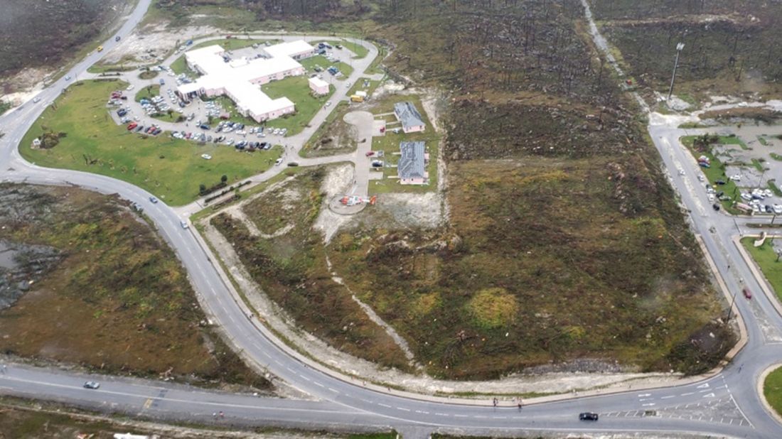 This aerial photo shows Marsh Harbour, Bahamas, on September 2.