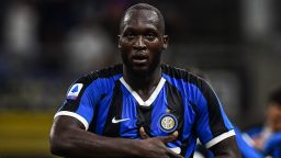 Inter Milan's Belgian forward Romelu Lukaku celebrates after scoring during the Italian Serie A football match Inter Milan vs US Lecce on August 26, 2019 at the San Siro stadium in Milan. (Photo by Miguel MEDINA / AFP)        (Photo credit should read MIGUEL MEDINA/AFP/Getty Images)
