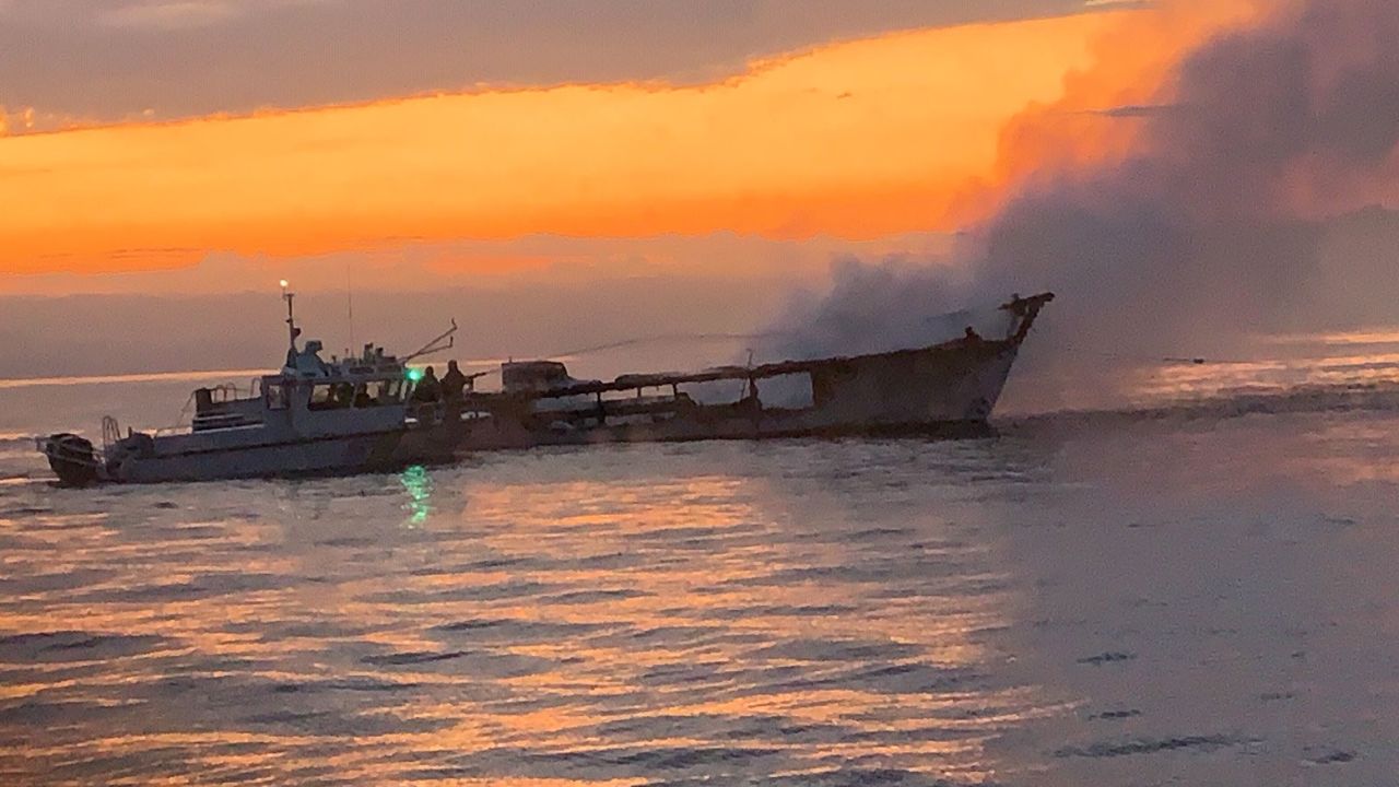 Dozens of people sleeping below deck of the Conception boat are feared dead after the blaze. 