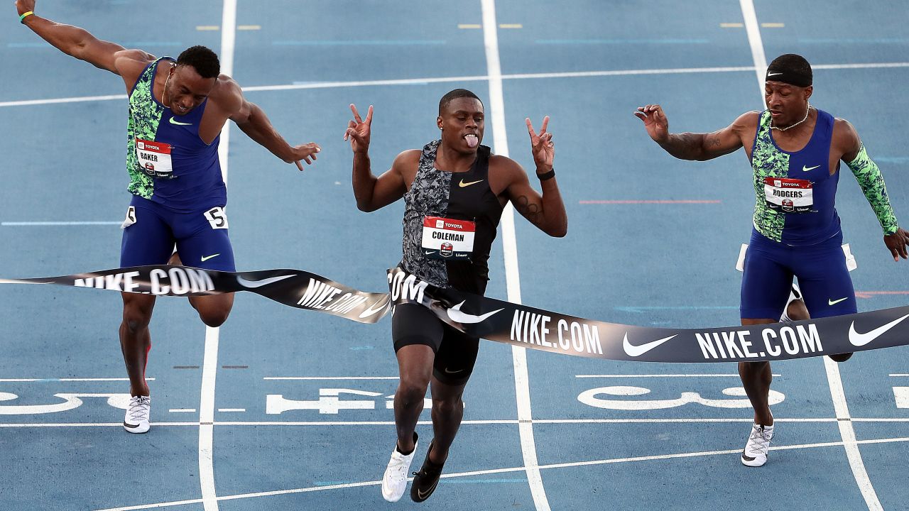 Coleman won the 100m at the 2019 Outdoor Championships.