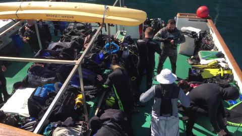 File footage from 2018 shows divers on board the Conception.