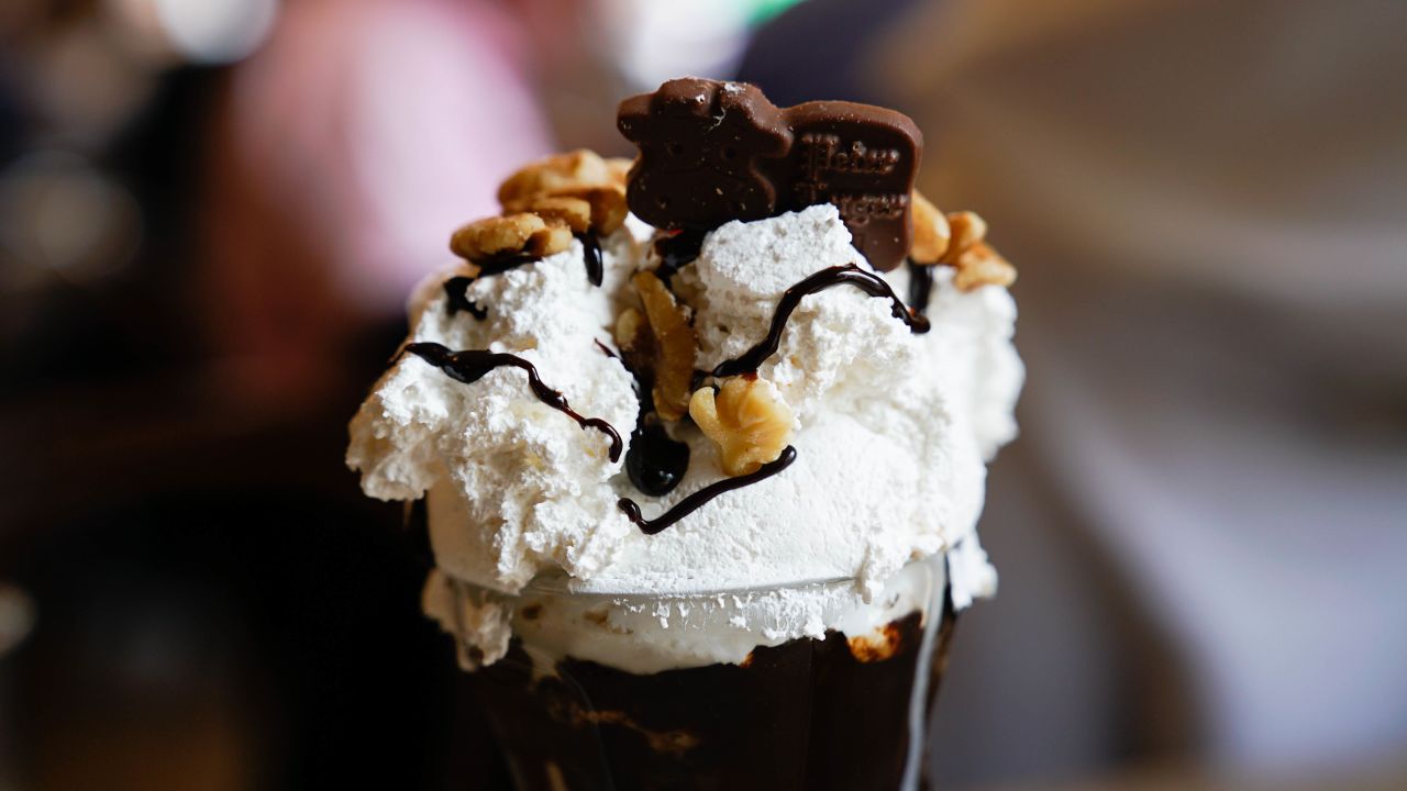 Peter Luger's special "Holy Cow" Hot Fudge Sundae is, sadly, not available for delivery or takeout.