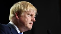 BIARRITZ, FRANCE - AUGUST 24: British Prime Minister Boris Johnson during a press conference in the Bellevue hotel conference room at the conclusion of the G7 summit on August 24, 2019 in Biarritz, France. The French southwestern seaside resort of Biarritz is hosting the 45th G7 summit from August 24 to 26. High on the agenda will be the climate emergency, the US-China trade war, Britain's departure from the EU, and emergency talks on the Amazon wildfire crisis. (Photo by Jeff J Mitchell/Getty Images)