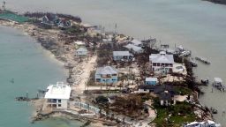 TOPSHOT - In this aerial image courtesy of a US Coast Guard Elizabeth City C-130 aircraft crew, homes and piers in the Bahamas lie damaged on September 3, 2019, after Hurricane Dorian. - Dorian churned towards the United States Wednesday after leaving seven dead in the Bahamas, where the prime minister said terrified residents had endured "days of horror" at the hands of the monster storm. Announcing the updated death toll, Prime Minister Hubert Minnis warned the number would rise as he called Dorian "one of the greatest national crises in our country's history." (Photo by Adam Stanton / US Coast Guard / AFP) / RESTRICTED TO EDITORIAL USE - MANDATORY CREDIT "AFP PHOTO / US Coast Guard / Petty Officer 2nd Class Adam Stanton" - NO MARKETING NO ADVERTISING CAMPAIGNS - DISTRIBUTED AS A SERVICE TO CLIENTSADAM STANTON/AFP/Getty Images