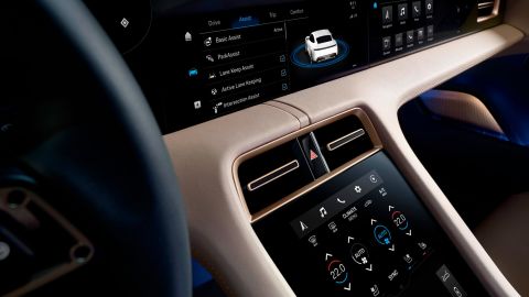 The Porsche Taycan has very few switches and knobs. Instead, most controls are operated through touchscreens.