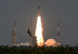 The Indian Space Research Organisation's Chandrayaan-2 launches on July 22, 2019.