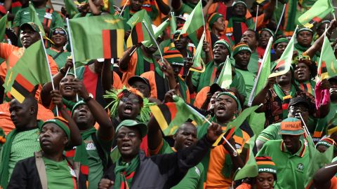 Zambian supporters cheer for their team during the FIFA World Cup 2018 qualifying football match between Nigeria and Zambia in 2017.