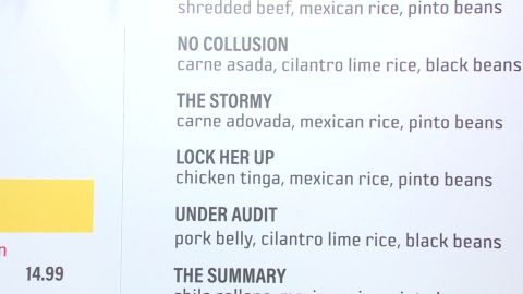 Some of the menu items at Urban Taqueria.