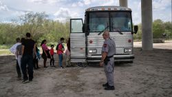 MCALLEN, TEXAS - JULY 02: Immigrants are transported to a processing center after they were taken into custody by U.S. Border Patrol agents on July 02, 2019 in McAllen, Texas. The immigrants, most from Central America, had rafted across the Rio Grande from Mexico to seek political asylum in the United States. (Photo by John Moore/Getty Images)