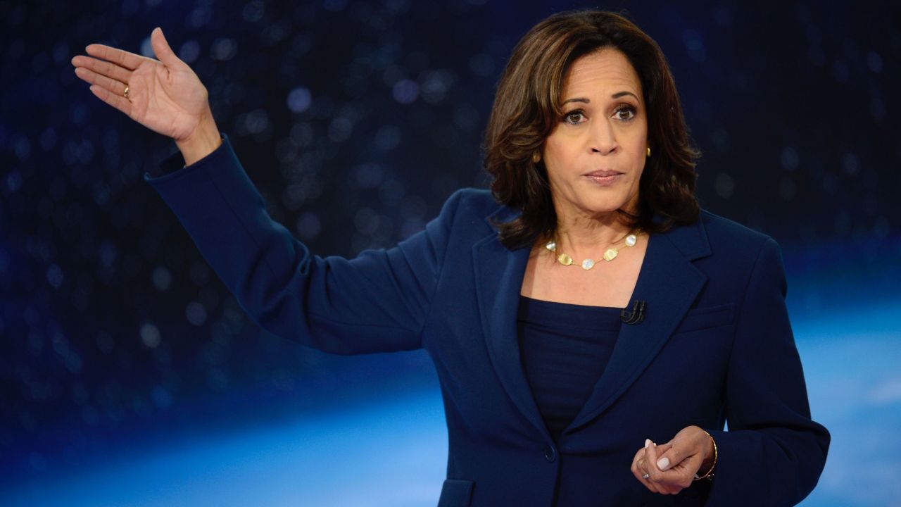 Democratic presidential candidate Kamala Harris participates in CNN's climate crisis town hall in New York on September 4, 2019.
