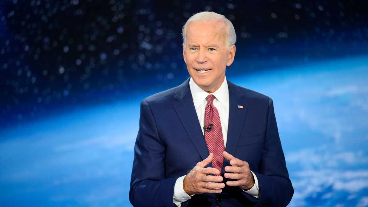 Democratic presidential candidate Joe Biden participates in CNN's climate crisis town hall in New York on September 4, 2019.