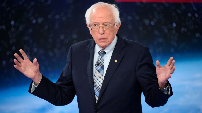 Democratic presidential candidate Bernie Sanders participates in CNN's climate crisis town hall in New York on September 4, 2019.