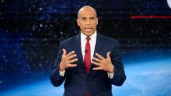 Democratic presidential candidate Cory Booker participates in CNN's climate crisis town hall in New York on September 4, 2019.