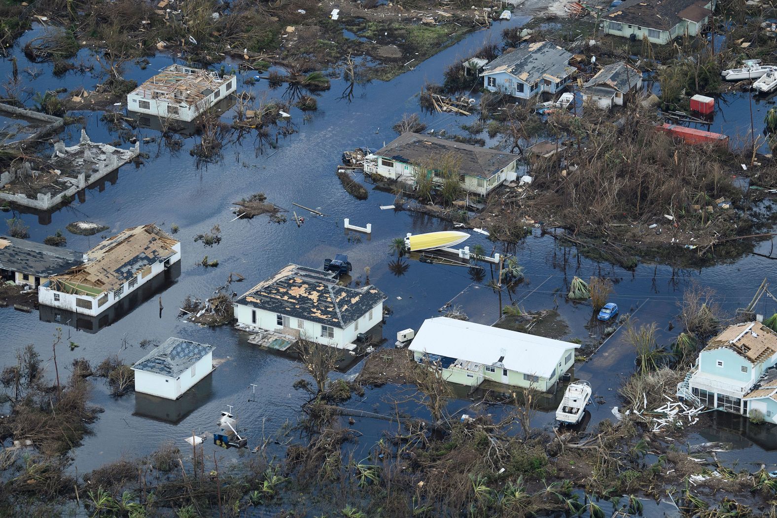 An aerial view of Marsh Harbour, Bahamas, on September 5.