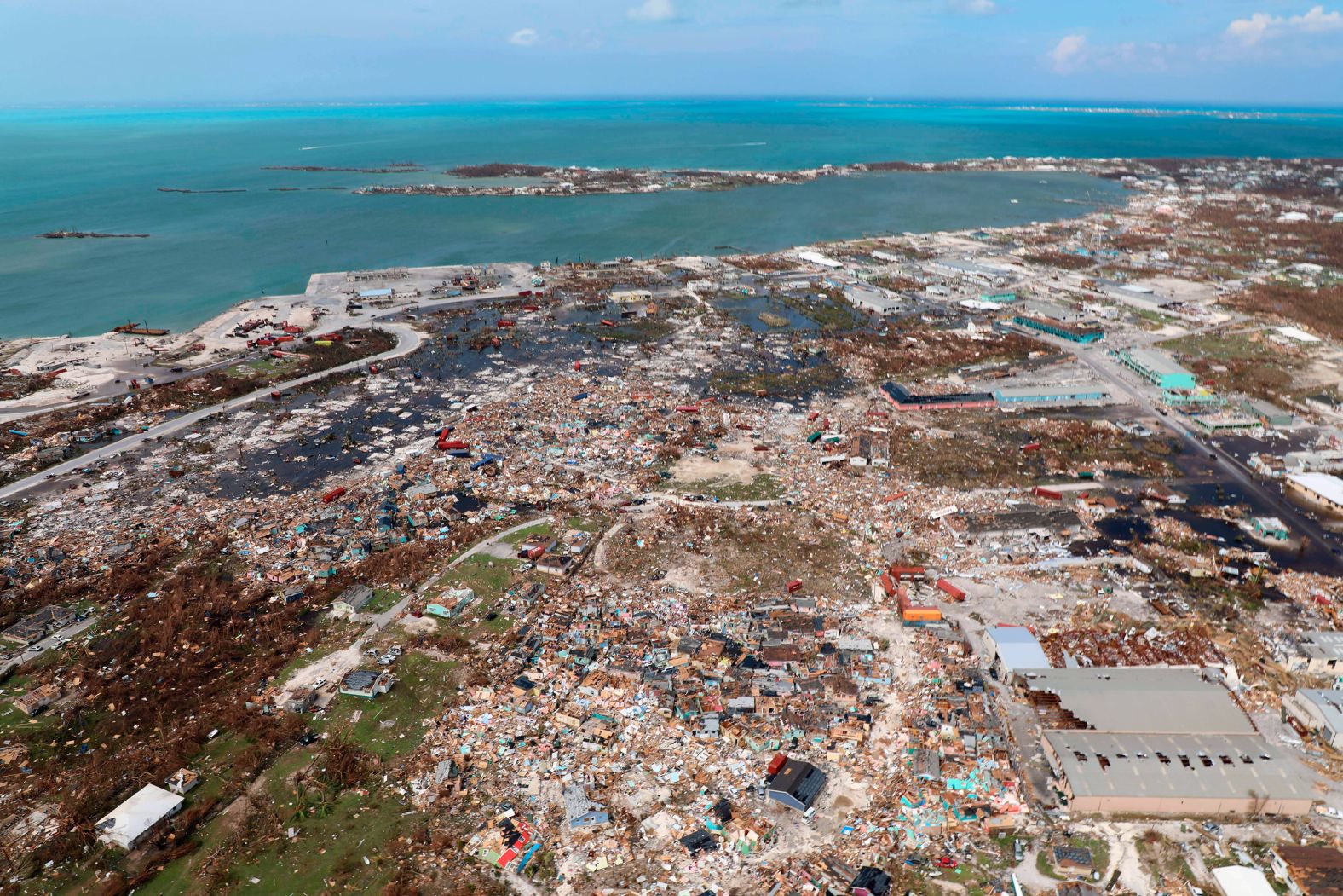 Marsh Harbour is seen from above on September 4.