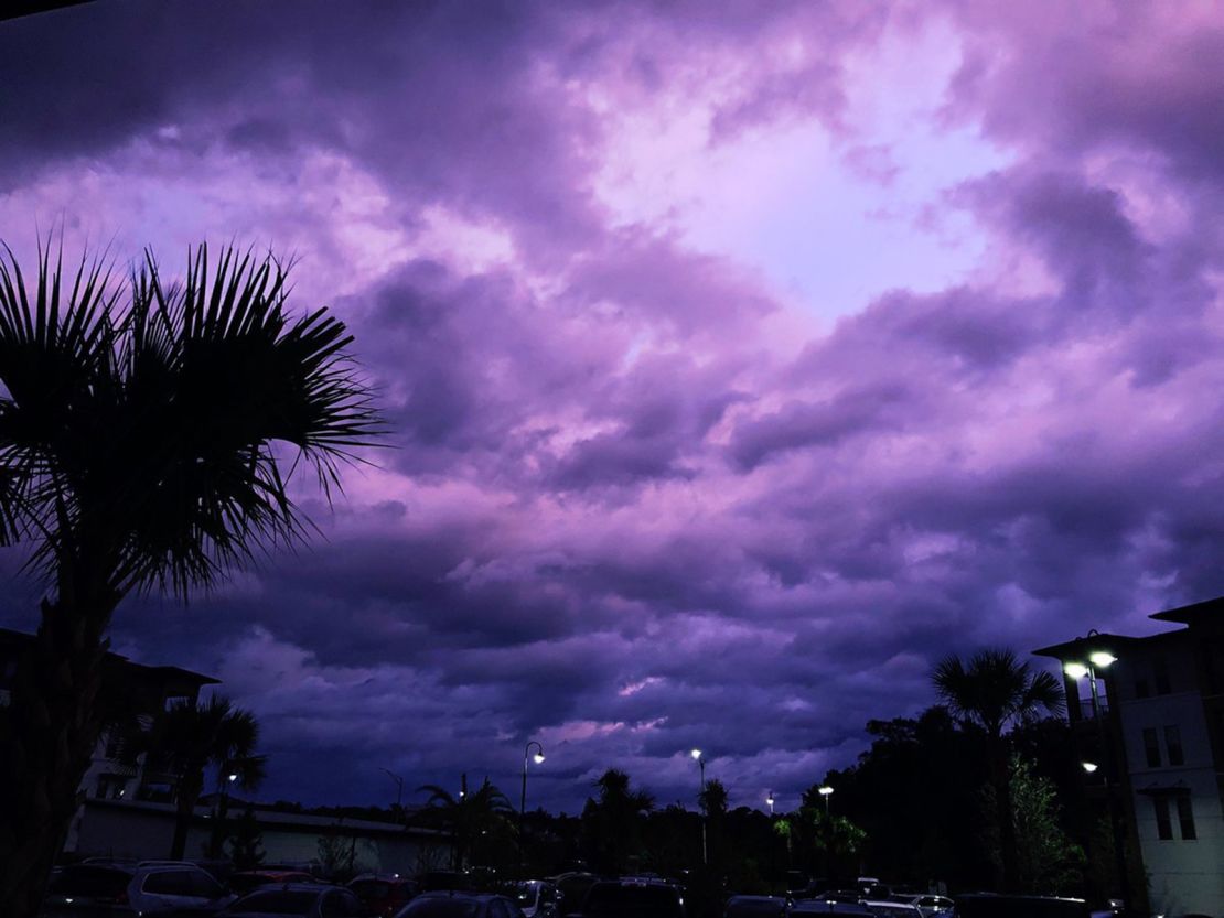Amy Pope-Latham watched the sky turn to a beautiful, vibrant purple on Wednesday from her balcony in Jacksonville, Florida.