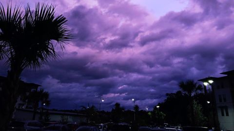 Amy Pope-Latham watched the sky turn to a beautiful, vibrant purple on Wednesday from her balcony in Jacksonville, Florida.