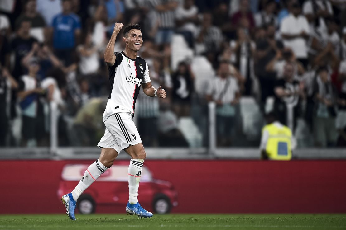  Cristiano Ronaldo of Juventus FC celebrates after scoring a goal for Juventus. He has been included in every FIFPro World 11 shortlist since its inception in 2005.