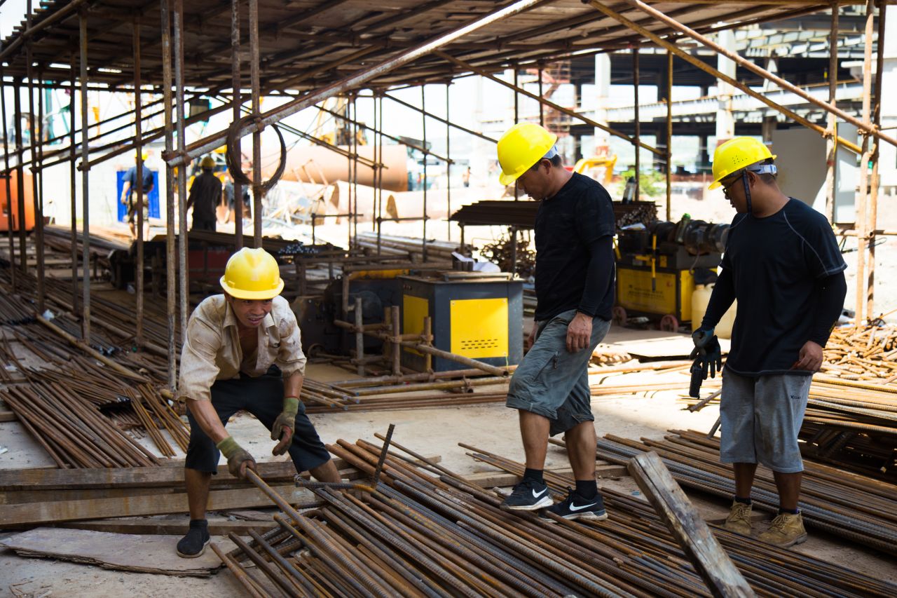 Many of the workers on the construction sites are Chinese. The jobs left over for locals are tough and dangerous.