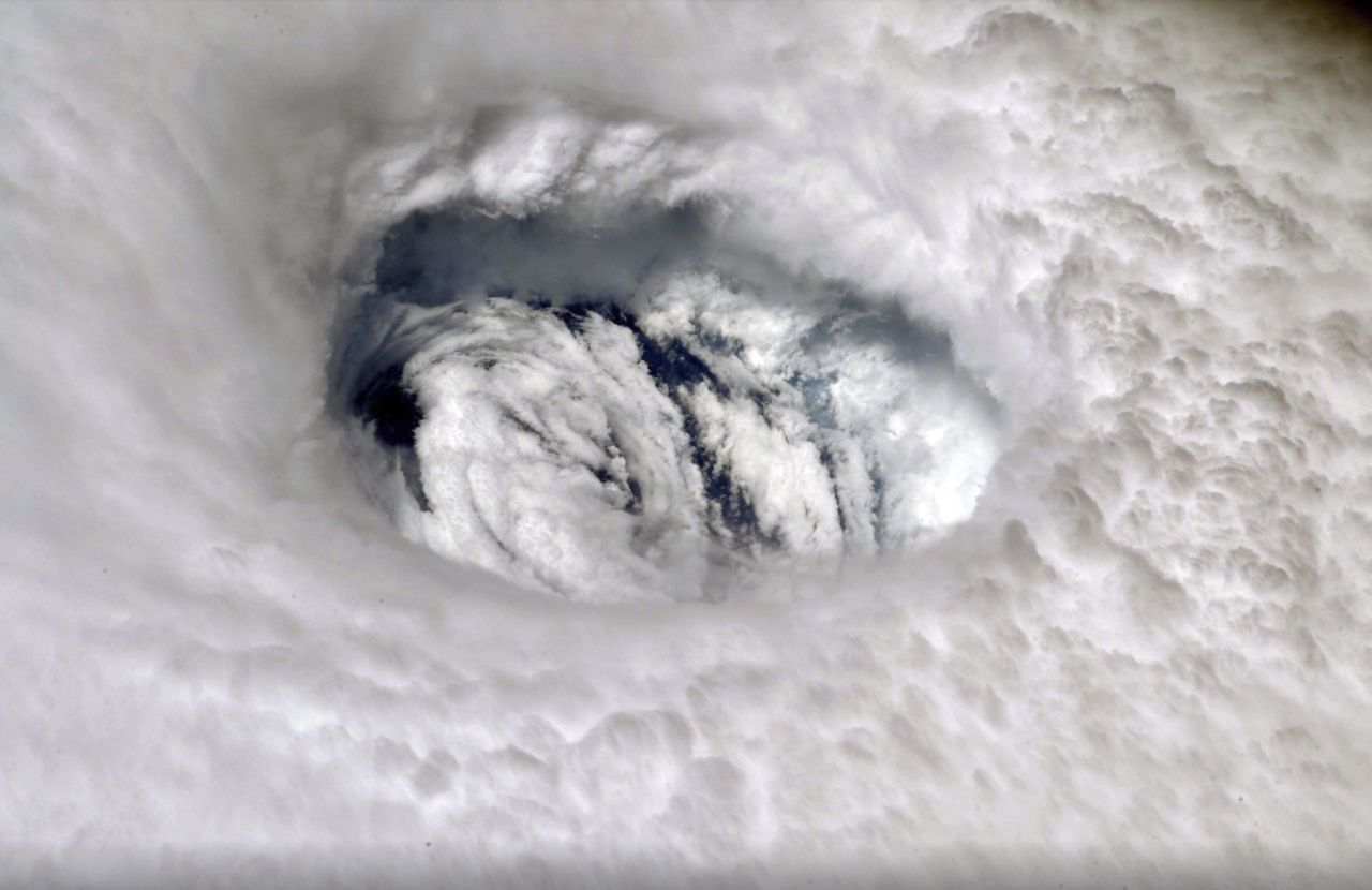 The <a href="https://www.cnn.com/us/live-news/hurricane-dorian-bahamas-aftermath/index.html" target="_blank">eye of Hurricane Dorian</a> is seen from the International Space Station on Monday, September 2.