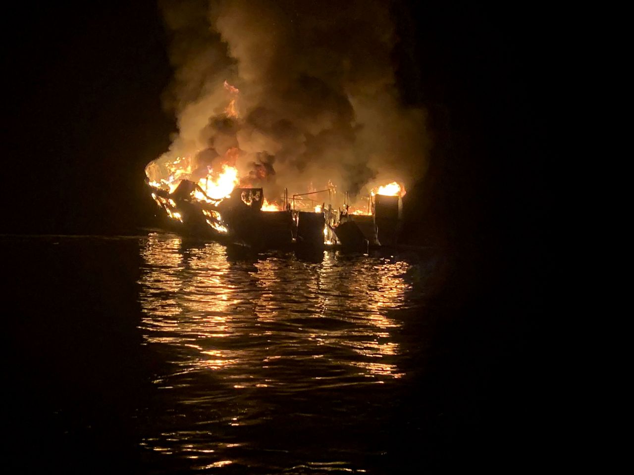 In this photo provided by the Santa Barbara County Fire Department in California, a deadly fire engulfs <a href="https://www.cnn.com/2019/09/02/us/california-boat-fire-rescue/index.html" target="_blank">The Conception</a>, a 75-foot scuba diving vessel, off the coast of Southern California in the Channel Islands National Park on Monday, September 2. Of the <a href="https://www.cnn.com/2019/09/03/us/california-dive-boat-who-was-on-board/index.html" target="_blank">39 people aboard</a>, only five people were found alive.