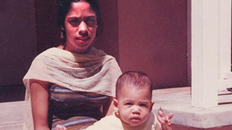 A young Harris is seen with her mother, Shyamala, in this photo that was posted on Harris' Facebook page in March 2017. "She, and so many other strong women in my life, showed me the importance of community involvement and public service," Harris wrote.