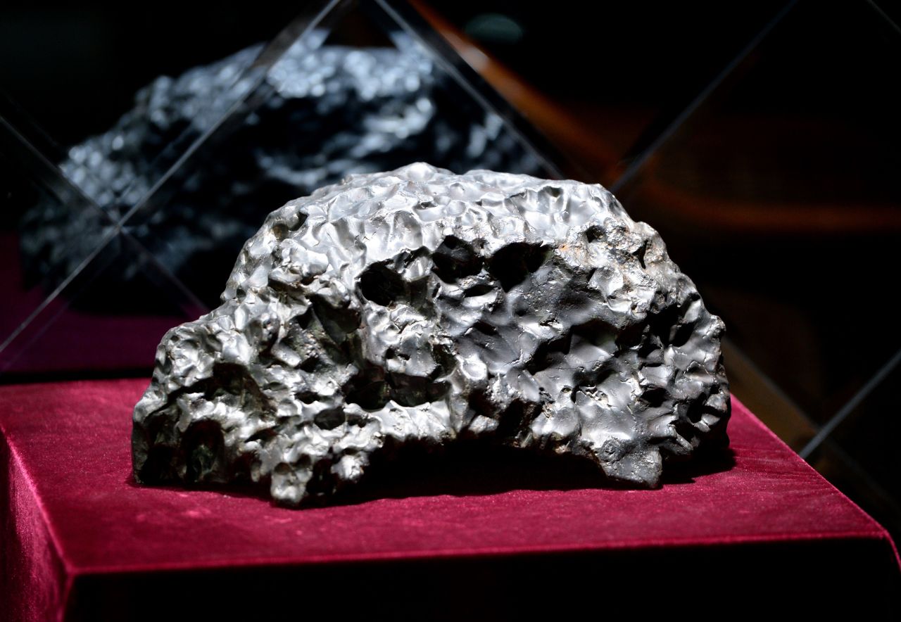 A meteorite specimen displayed in a showroom in Urumqi, in Xinjiang, China, on September 19, 2014.