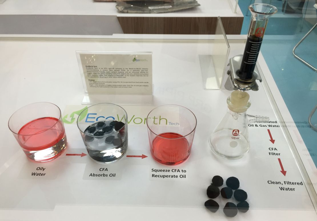 EcoWorth Tech says carbon-fiber aerogel can remove 190 times its weight in waste, contaminants and microplastics. 