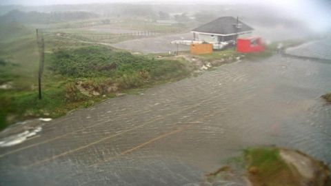 Images from the North Carolina Department of Transportation show road flooding in Hatteras Island as Dorian struck Friday morning.