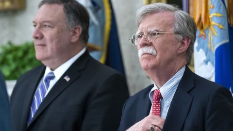 Tensions had been on the rise between Mike Pompeo, left, and John Bolton.