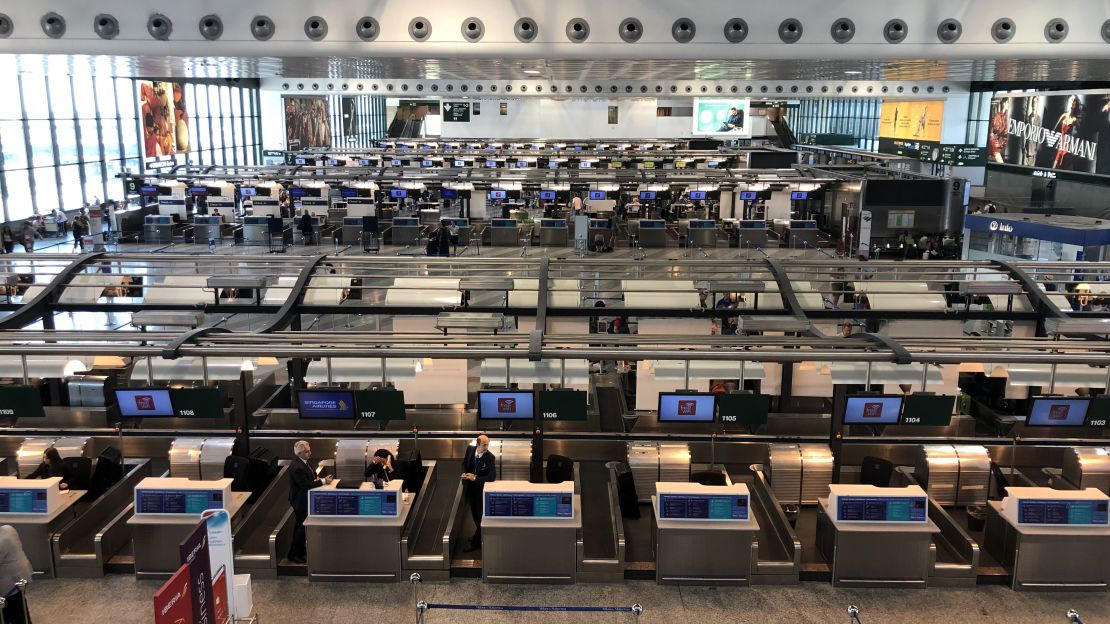 Malpensa Airport is handling the Linate traffic overflow with supplemental check-in stands, security lines, passport booths and boarding gates.