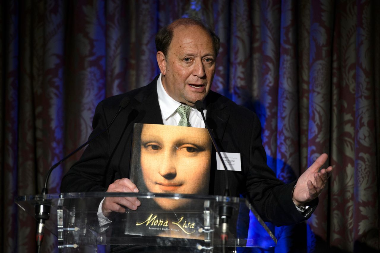 Stanley Feldman of the Mona Lisa Foundation at the launch of the group's research book, "Mona Lisa Leonardo's Earlier Version."