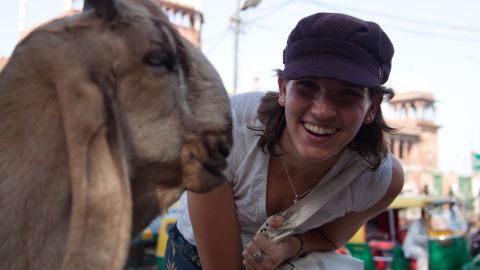 Ferguson during her trip to India, which highlighted a problem that would become her passion.