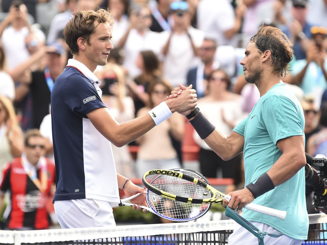 When they met at the Rogers Cup in August, Rafael Nadal beat Daniil Medvedev. 