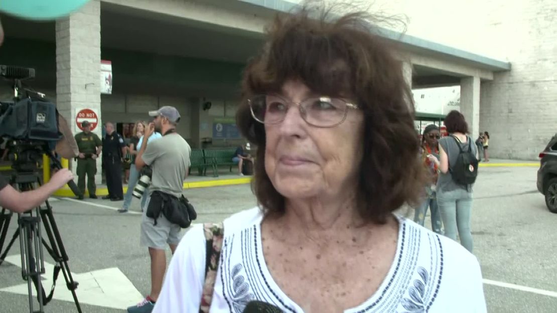 Pat Allard, at the Port of Palm Beach, described how the storm destroyed her condo.