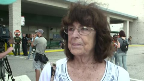 Pat Allard, at the Port of Palm Beach, described how the storm destroyed her condo.