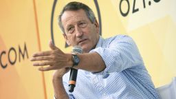 FILE - In this July 21, 2018, file photo, Republican politician Mark Sanford speaks at OZY Fest in Central Park in New York. Sanford, the former South Carolina governor and congressman, has decided to launch a longshot Republican challenge to President Donald Trump. "I am here to tell you now that I am going to get in,'' Sanford said in an interview on "Fox News Sunday,'' Sunday, Sept. 8, 2019.    (Photo by Evan Agostini/Invision/AP, File)