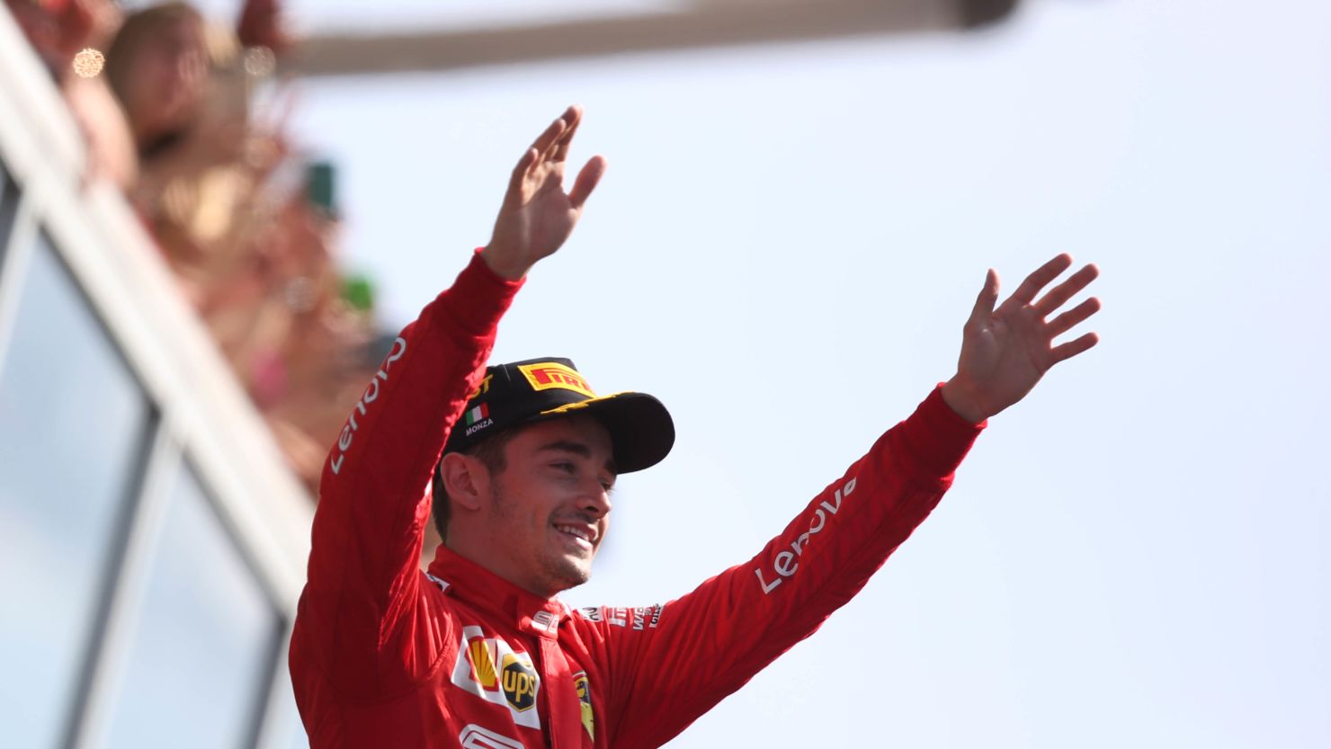 Charles Leclerc celebrates back-to-back F1 victories.