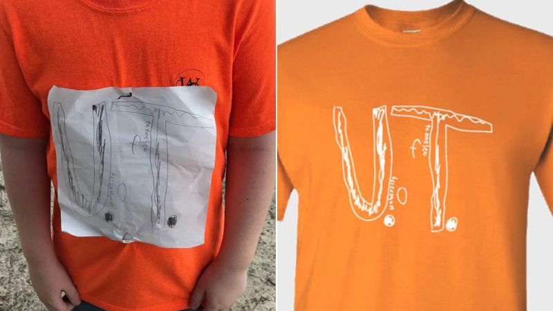 University of Tennessee adopts boy's homemade t-shirt logo